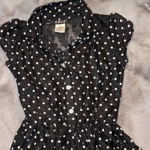 Girls R.M.L.A. Black Polka Dot Dress Size 8